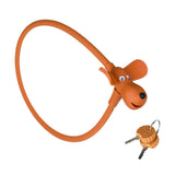 Portable Bike Cable Lock with Silicone Cover, Lightweight Anti-Theft Bicycle Security Lock, Cookie Dog Design - Brown