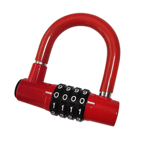 Durability Bike Lock Rusts Resistant Bicycles Lock Multifunction 4 Digits Lock for Bicycles Electric Bike - Red In Australia - Darrahopens