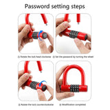 Durability Bike Lock Rusts Resistant Bicycles Lock Multifunction 4 Digits Lock for Bicycles Electric Bike - Black In Australia - Darrahopens