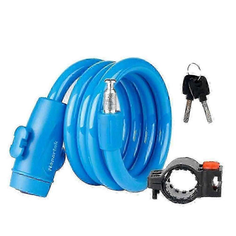Bicycle anti-theft lock, plastic wire rope lock, safety bicycle accessory (blue) In Australia - Darrahopens