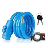 Bicycle anti-theft lock, plastic wire rope lock, safety bicycle accessory (blue) In Australia - Darrahopens