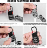 Bicycle Lock, 2 Pieces Portable Bicycle Lock Chain Password Combination Security Lock Anti-Theft Resettable 3 Digit Lock for Motorcycle Helmet Scooter In Australia - Darrahopens