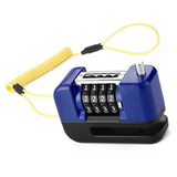 4-Digit Combination Disc Brake Lock, Portable Anti-Theft Security Lock for Motorcycle, Bicycle and Scooter - Blue In Australia - Darrahopens