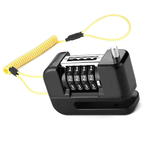 4-Digit Combination Disc Brake Lock, Portable Anti-Theft Security Lock for Motorcycle, Bicycle and Scooter - Black In Australia - Darrahopens