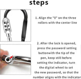 Bike Lock Cable 3 Digit Resettable Combination Cable Lock, Portable Bicycle Code Lock For Outdoor, Small Security Bicycle Lock , For Bike,black In Australia - Darrahopens