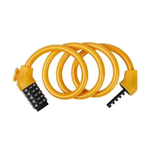 5-Digit Resettable Combination Bike Cable Lock, Self-Coiling Waterproof Anti-Theft Security Lock for Bicycle, Motorcycle, Scooter and Skateboard - Yellow In Australia - Darrahopens