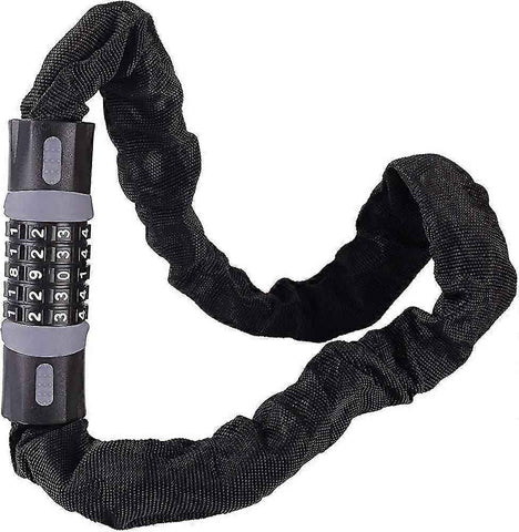 Bike Chain Lock, 5 Digit Combination High Security Bicycle Lock Resettable Heavy Duty Cycling Chain Locks for Bicycle - 1.2m In Australia - Darrahopens