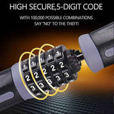 Bike Chain Lock, 5 Digit Combination High Security Bicycle Lock Resettable Heavy Duty Cycling Chain Locks for Bicycle - 1.2m In Australia - Darrahopens