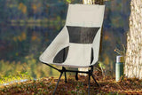 Portable Compact Camping Chair for Outdoor Camp Travel Picnic Lightweight Folding High Back Camping Chair With Head Support -Beige