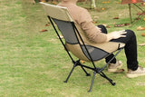 Portable Compact Camping Chair for Outdoor Camp Travel Picnic Lightweight Folding High Back Camping Chair With Head Support -Beige