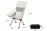 Portable Compact Camping Chair for Outdoor Camp Travel Picnic Lightweight Folding High Back Camping Chair With Head Support -Beige