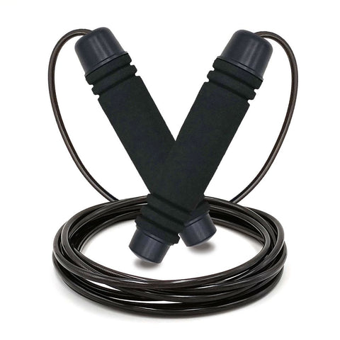 Adjustable Speed Jump Rope with Soft Memory Foam Handles, Tangle-Free Skipping Rope for Fitness, Cardio Workout & Exercise - Black In Australia - Darrahopens