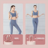 Jump Rope with Counter, Cordless Weighted Skipping Jump Rope for Fitness Exercise, Ropeless Jump Rope with Large Cordless Ball for Women Training - Pink In Australia - Darrahopens