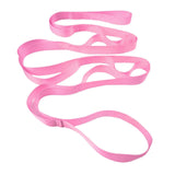 Stretching Strap with 10 Loops, Non-Elastic Exercise Strap for Physical Therapy, Pilates, Dance, Flexibility & Rehabilitation - Pink