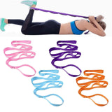 Stretching Strap with 10 Loops, Non-Elastic Exercise Strap for Physical Therapy, Pilates, Dance, Flexibility & Rehabilitation - Pink