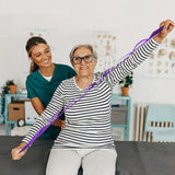 Stretching Strap with 10 Loops, Non-Elastic Exercise Strap for Physical Therapy, Pilates, Dance, Flexibility & Rehabilitation - Pink
