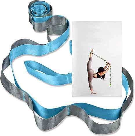12 Loop Yoga Stretch Strap, Non-Elastic Stretching Strap for Yoga, Pilates, Physical Therapy & Flexibility Training - Blue In Australia - Darrahopens