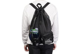Mesh Beach Backpack with Wet Pocket Drawstring Waterproof Swimming Gym Bag for Men Women - Black