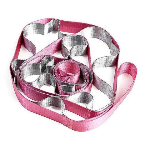Yoga Straps Stretching Strap with 12 Loops Workout Poster Long Stretch Out Bands compatible with Stretching Physical Therapy Equipment - Rose Red In Australia - Darrahopens