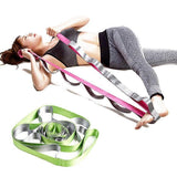 Yoga Straps Stretching Strap with 12 Loops Workout Poster Long Stretch Out Bands compatible with Stretching Physical Therapy Equipment - Black