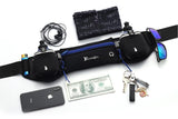 Hydration Running Belt with 2 Water Bottles and Phone Pouch for Marathon Hiking - Blue