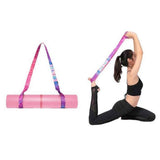 2-in-1 Yoga Mat Carry Strap & Stretch Strap with Adjustable Buckles for Yoga, Pilates & Fitness - Mixed color