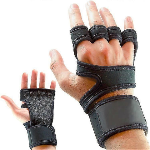 Breathable Full Palm Workout Gloves with Wrist Wrap Support - Durable Microfiber, Anti-Slip Cushion, Perfect for Cross Training, Pull Ups & Gym - L In Australia - Darrahopens