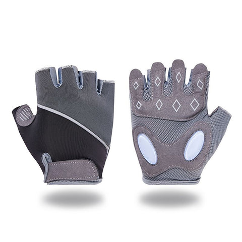 Breathable Fingerless Workout Gloves with Silicone Palm Protection - Anti-Slip Gym Gloves for Men & Women, Ideal for Cycling, Weightlifting & Cross Training - Grey L In Australia - Darrahopens