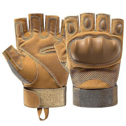 Motorcycle Gloves Fitness Gloves Half-finger Gloves Padded Gloves Gym Gloves - Khaki L In Australia - Darrahopens
