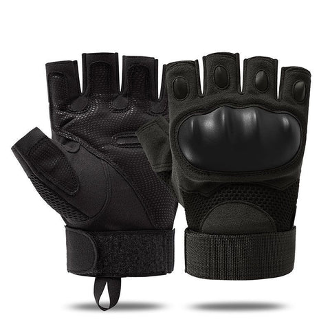 Motorcycle Gloves Fitness Gloves Half-finger Gloves Padded Gloves Gym Gloves - Black L In Australia - Darrahopens