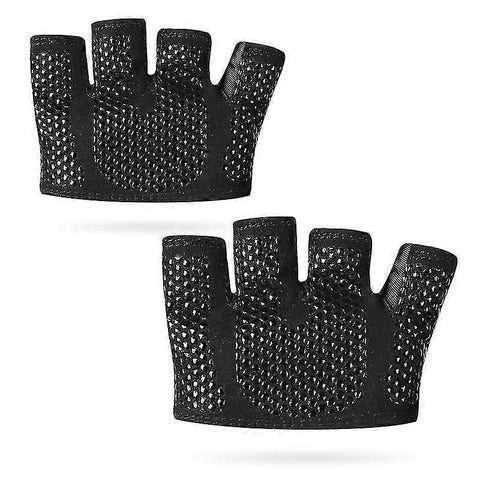 Gym Gloves for Men & Women – Four-Finger Non-Slip Weight Lifting Gloves, Breathable Sweat-Absorbent Fitness Gloves with Silicone Grip for CrossFit, Powerlifting & Training - Black M In Australia - Darrahopens