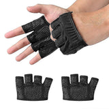 Gym Gloves for Men & Women – Four-Finger Non-Slip Weight Lifting Gloves, Breathable Sweat-Absorbent Fitness Gloves with Silicone Grip for CrossFit, Powerlifting & Training - Pink L