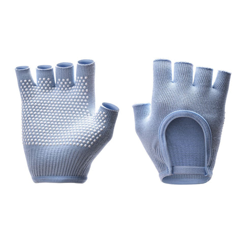 Breathable Half-Finger Pilates Gloves – Non-Slip Gym Gloves for Women, Elastic Cotton Blend Fitness Gloves for Cycling, Dancing & Workout Light Blue In Australia - Darrahopens