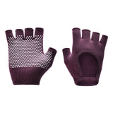 Breathable Half-Finger Pilates Gloves – Non-Slip Gym Gloves for Women, Elastic Cotton Blend Fitness Gloves for Cycling, Dancing & Workout Purple-Red In Australia - Darrahopens