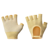 Breathable Half-Finger Pilates Gloves – Non-Slip Gym Gloves for Women, Elastic Cotton Blend Fitness Gloves for Cycling, Dancing & Workout Yellow In Australia - Darrahopens
