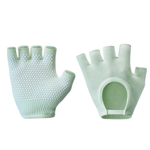 Breathable Half-Finger Pilates Gloves – Non-Slip Gym Gloves for Women, Elastic Cotton Blend Fitness Gloves for Cycling, Dancing & Workout Turquoise In Australia - Darrahopens