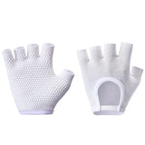 Breathable Half-Finger Pilates Gloves – Non-Slip Gym Gloves for Women, Elastic Cotton Blend Fitness Gloves for Cycling, Dancing & Workout White In Australia - Darrahopens