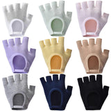 Breathable Half-Finger Pilates Gloves – Non-Slip Gym Gloves for Women, Elastic Cotton Blend Fitness Gloves for Cycling, Dancing & Workout Gray In Australia - Darrahopens