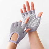 Breathable Half-Finger Pilates Gloves – Non-Slip Gym Gloves for Women, Elastic Cotton Blend Fitness Gloves for Cycling, Dancing & Workout Purple In Australia - Darrahopens