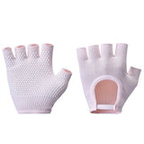 Breathable Half-Finger Pilates Gloves – Non-Slip Gym Gloves for Women, Elastic Cotton Blend Fitness Gloves for Cycling, Dancing & Workout Pink In Australia - Darrahopens