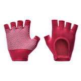 Breathable Half-Finger Pilates Gloves – Non-Slip Gym Gloves for Women, Elastic Cotton Blend Fitness Gloves for Cycling, Dancing & Workout Magenta In Australia - Darrahopens