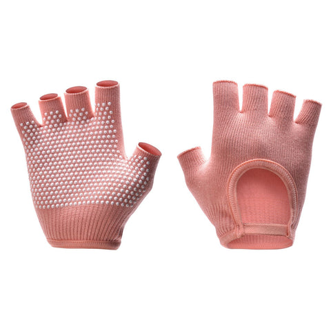 Breathable Half-Finger Pilates Gloves – Non-Slip Gym Gloves for Women, Elastic Cotton Blend Fitness Gloves for Cycling, Dancing & Workout Orange In Australia - Darrahopens