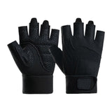 Half-Finger Breathable Workout Gloves – Non-Slip Gym Gloves for Fitness, Cycling, Climbing & Training - Black L
