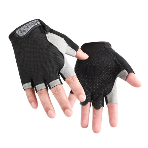 Gym Gloves Half Finger Breathable Anti-Slip Fitness Workout Training Gloves with Palm Padding for Weightlifting Cycling - Black XL In Australia - Darrahopens