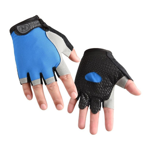 Gym Gloves Half Finger Breathable Anti-Slip Fitness Workout Training Gloves with Palm Padding for Weightlifting Cycling - Dark Blue L In Australia - Darrahopens