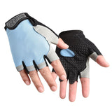 Gym Gloves Half Finger Breathable Anti-Slip Fitness Workout Training Gloves with Palm Padding for Weightlifting Cycling - Light Blue M In Australia - Darrahopens