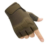 Half Finger Tactical Gloves for Men & Women, Anti-Slip Fingerless Gym Workout Training Gloves for Cycling, Hiking, Climbing and Outdoor Sports - Army Green Camouflage L