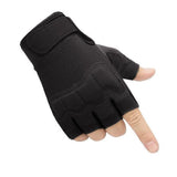Half Finger Tactical Gloves for Men & Women, Anti-Slip Fingerless Gym Workout Training Gloves for Cycling, Hiking, Climbing and Outdoor Sports - Black L In Australia - Darrahopens