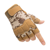 Half Finger Tactical Gloves for Men & Women, Anti-Slip Fingerless Gym Workout Training Gloves for Cycling, Hiking, Climbing and Outdoor Sports - Khaki Camouflage M In Australia - Darrahopens
