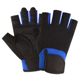 Half Finger Gym Gloves for Men & Women, Anti-Slip Weightlifting Workout Gloves with Padded Palm, Breathable Wrist Support - Blue M In Australia - Darrahopens